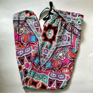 Anthropologie Leifnotes Silk Lounge Pants Mosaic Print Size 0 Org. $128